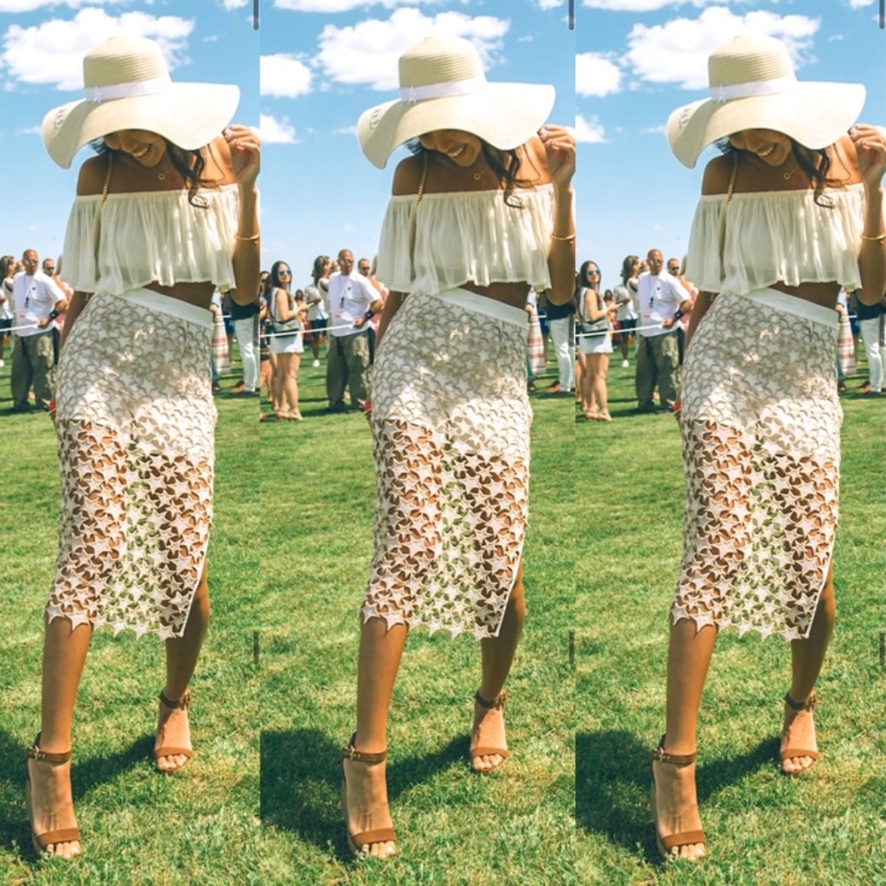 Fleur du Mal Galaxy Pencil Skirt - White Size 4 RARE Perfect for summer parties!